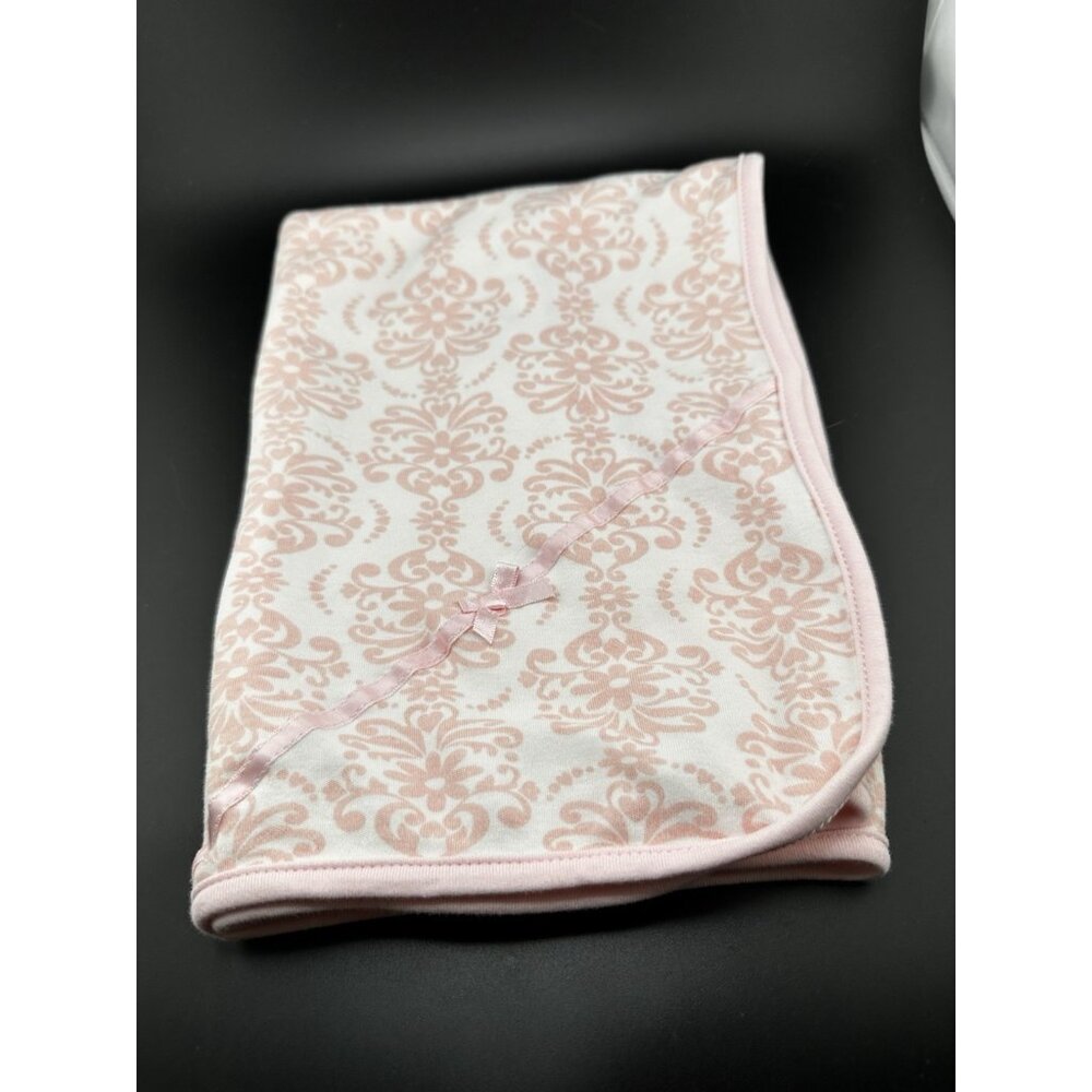 Little Me Baby‎ Security Blanket Pink White Floral 100% Cotton Lightweight Lovey